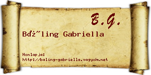 Báling Gabriella névjegykártya